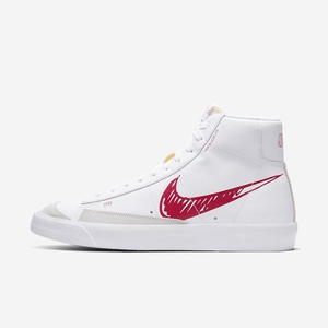 Basket Montante Nike Blazer Mid Vintage '77 Blanche 9428-157 White/Platinum Tint/University Red Homme | XKJ-86374674